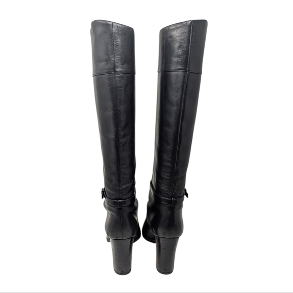 Christian Louboutin Mervillon Black Leather Knee High Heeled Boots Size EU 38 - Picture 7 of 13
